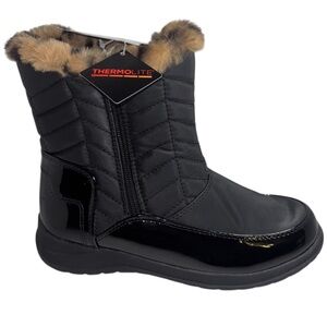 Waterproof Quilted Faux Fur Lined Warm Winter Boots Thermolite Women’s Size 6